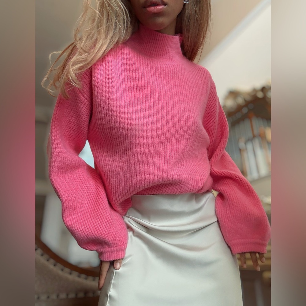 Lulu's Pink Cowl Neck Sweater